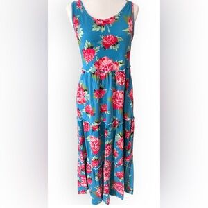 Matilda Jane No End Tiered Floral Sleeveless Maxi Dress Size M